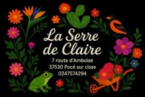 Logo La Serre de Claire - jardinerie fleuriste à Pocé sur Cisse - 7 route d'Amboise 37530 - 02 47 57 42 94